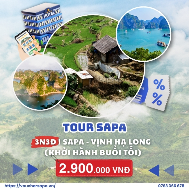 Tour 3N3Đ | Tour Sapa - Vịnh Hạ Long (khởi hành buổi tối)